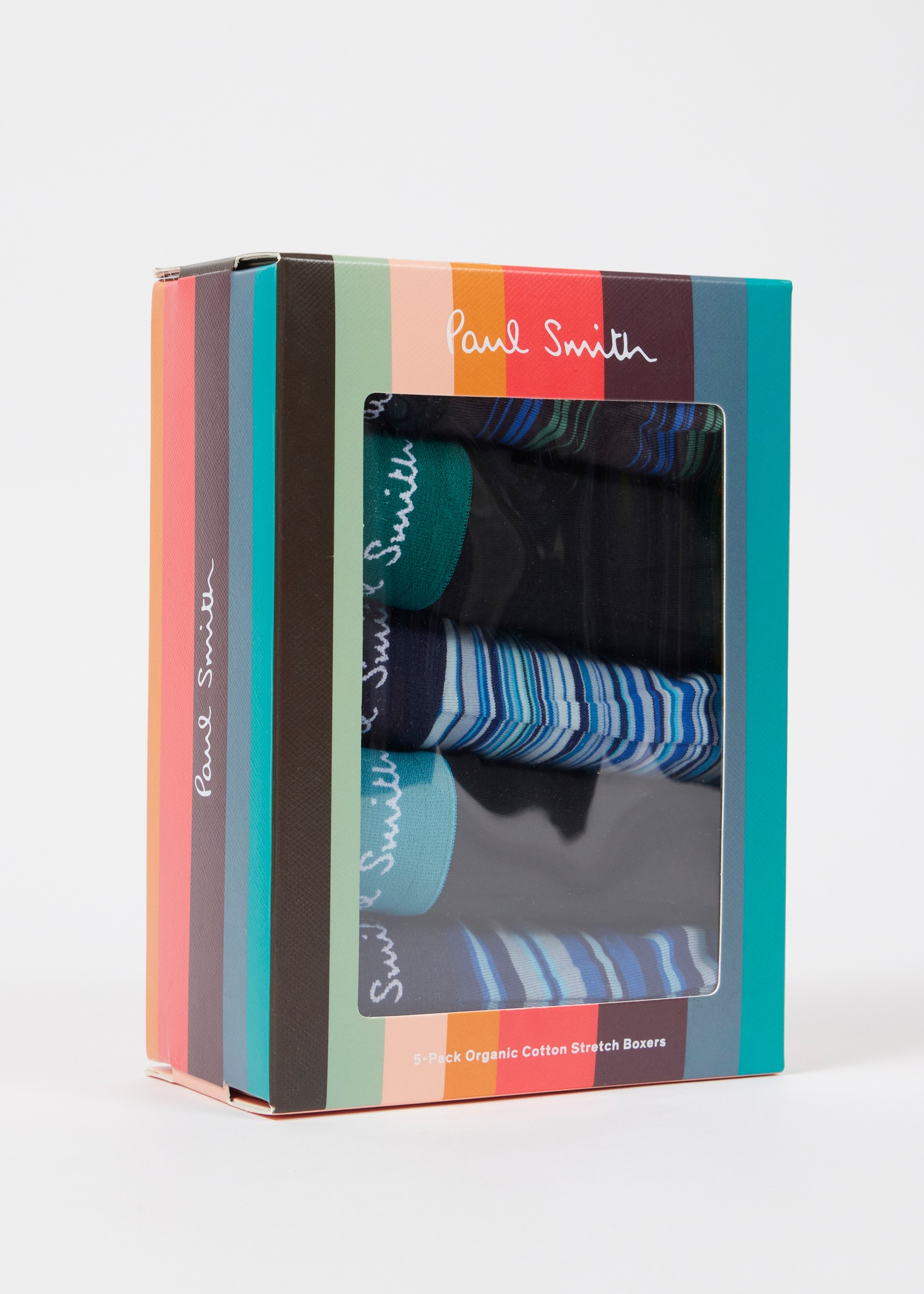 Navy and Black Striped Mixed Boxer Briefs Five Pack - 7