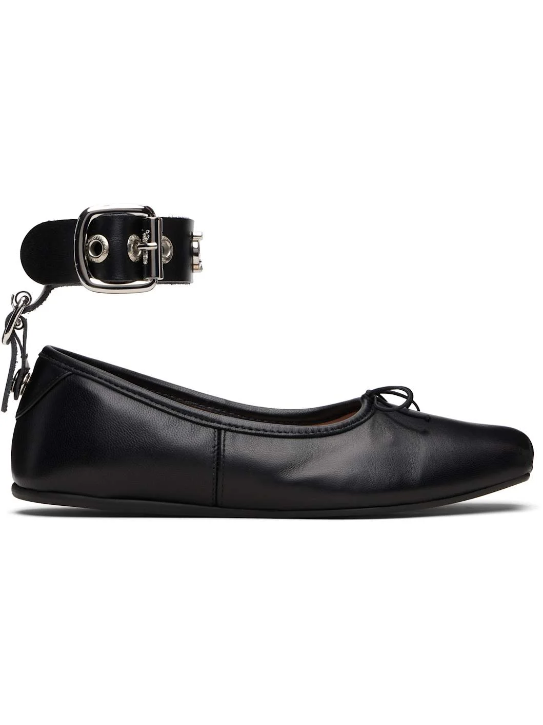 Black Bardot Ballerina Flats - 1