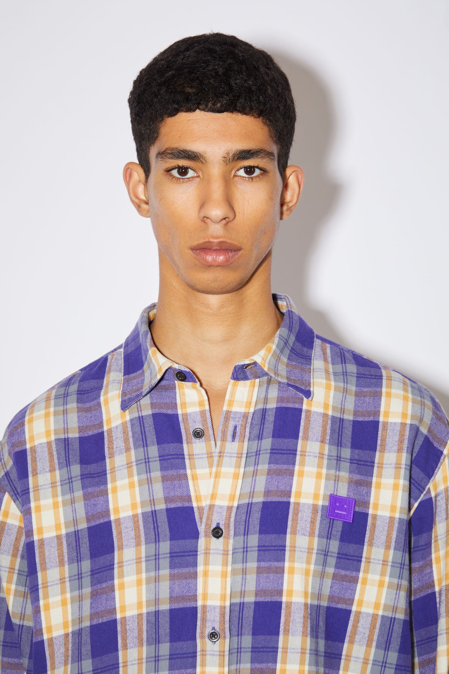 Flannel shirt - Purple/mustard yellow - 6