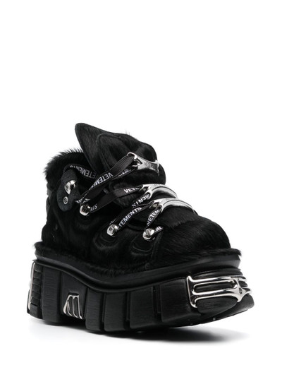 VETEMENTS 75mm platform leather trainers outlook