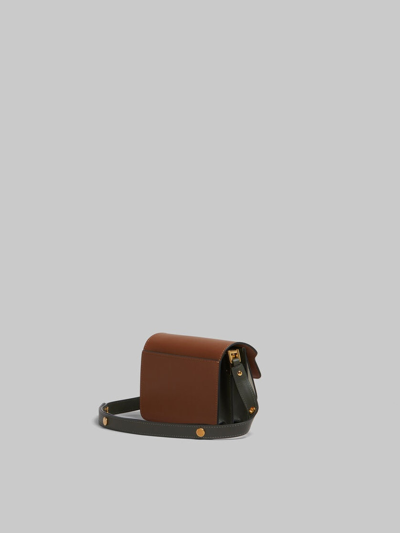 Marni BURGUNDY AND WHITE SMOOTH CALFSKIN MINI TRUNK BAG outlook