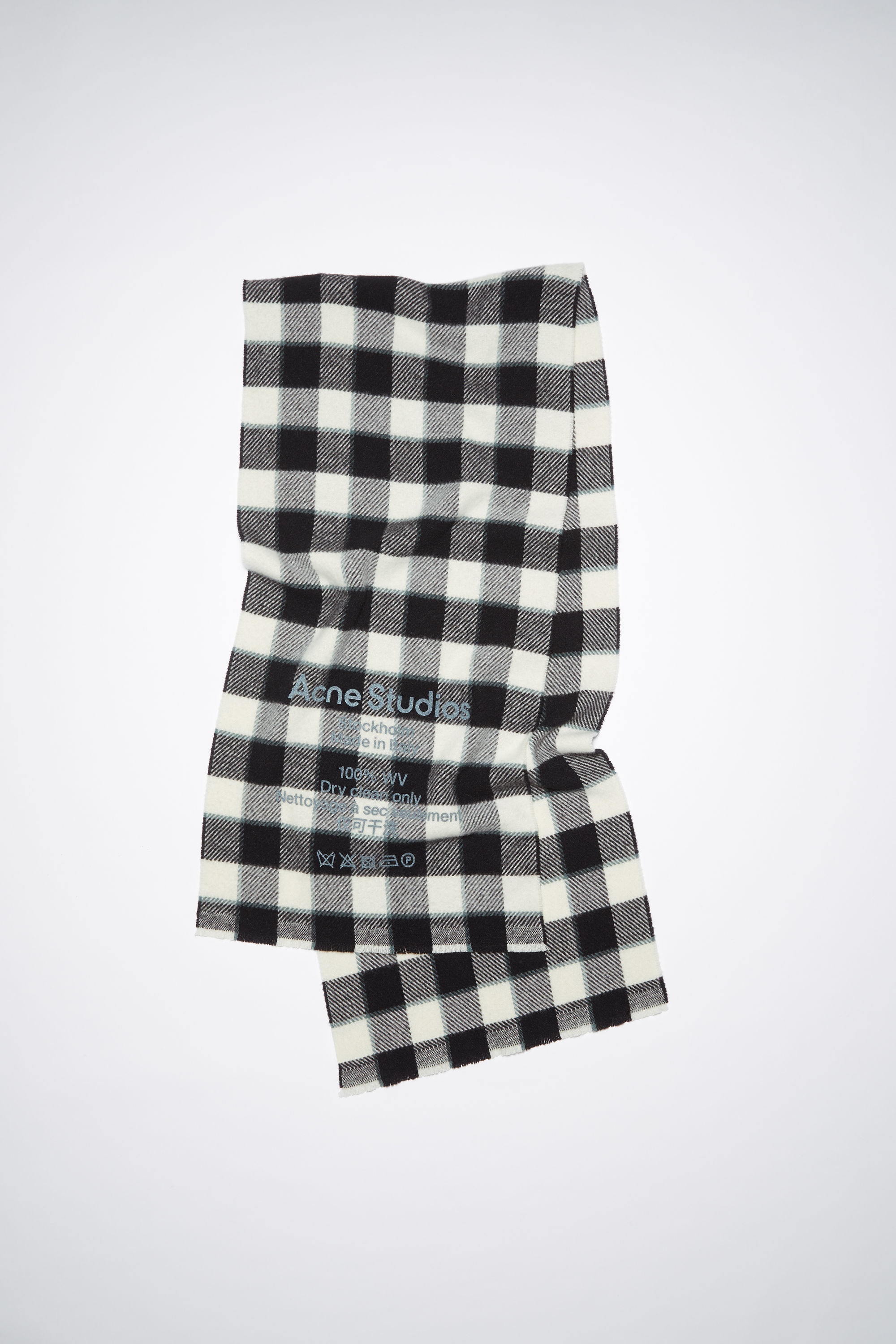 Checked wool scarf - Grey/black/white 1