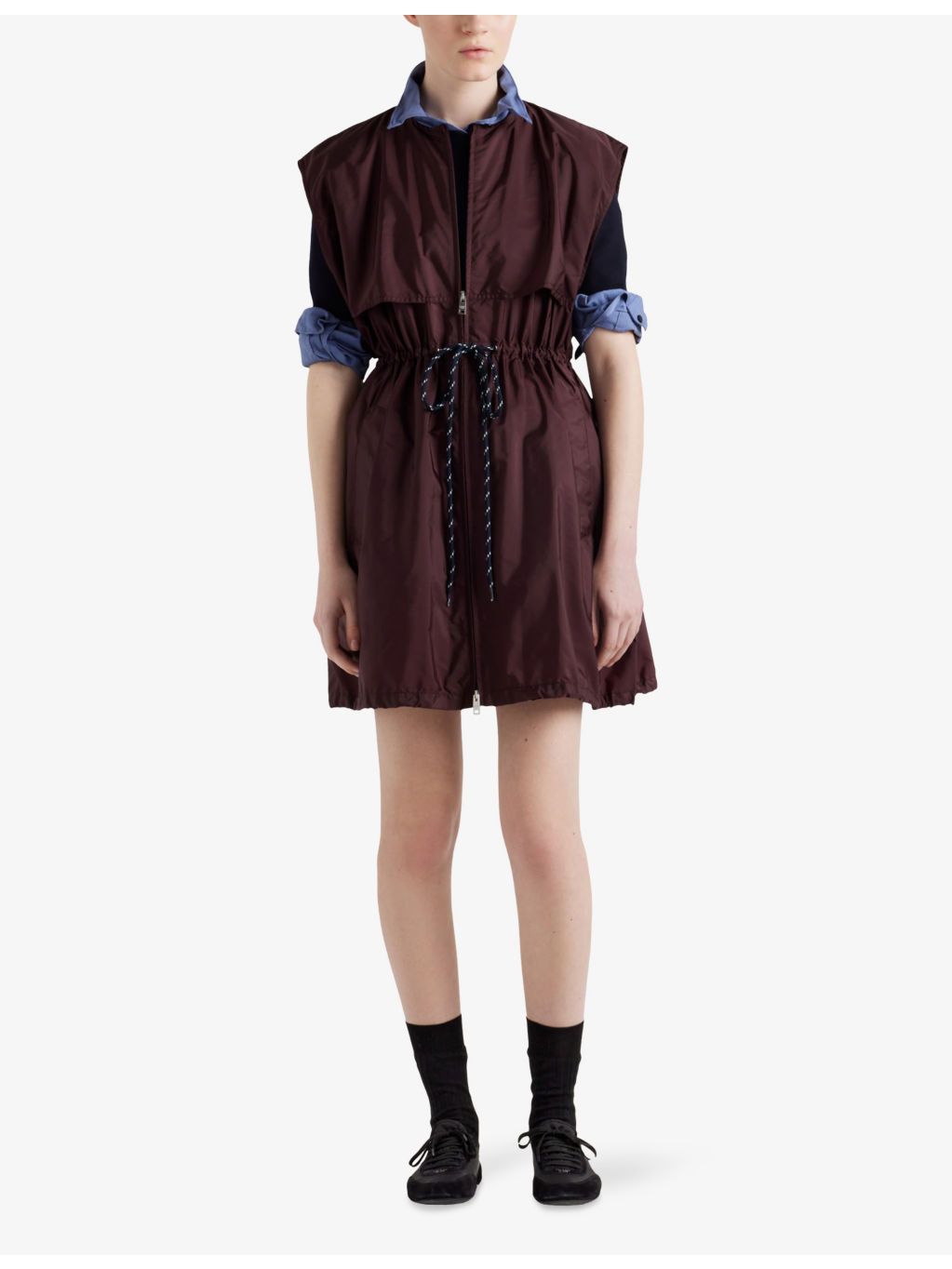 Triangle-Logo Re-Nylon Mini Dress - 2