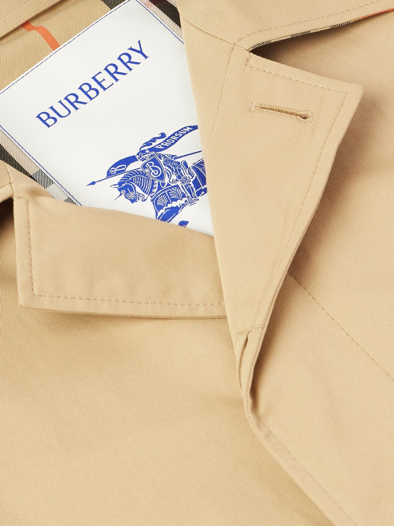 Coated-Cotton Trench Coat Beige - 4