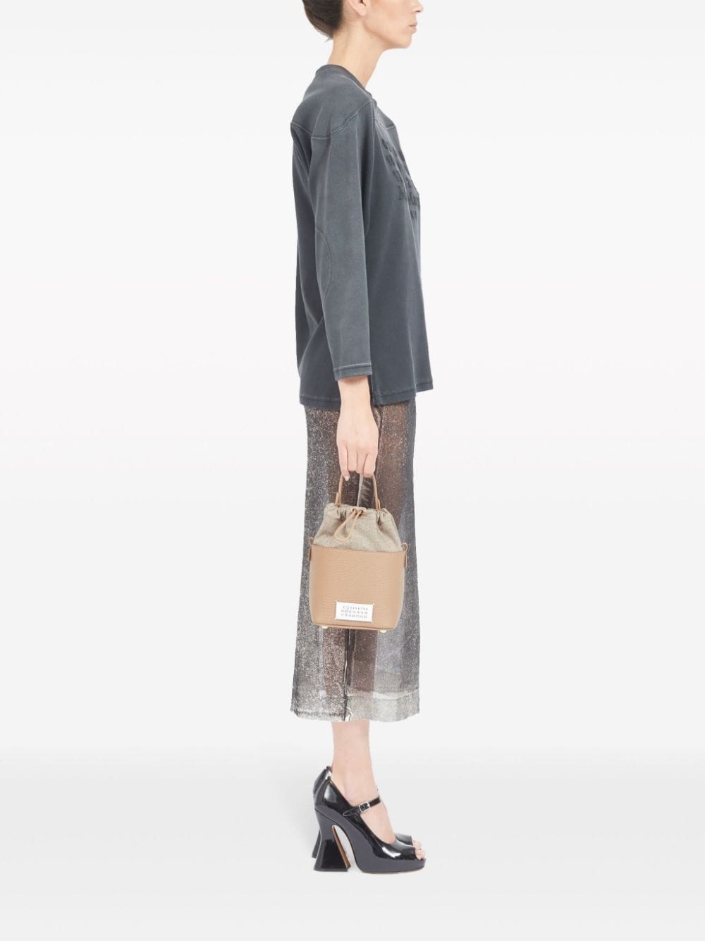 small 5AC leather bucket bag - 2