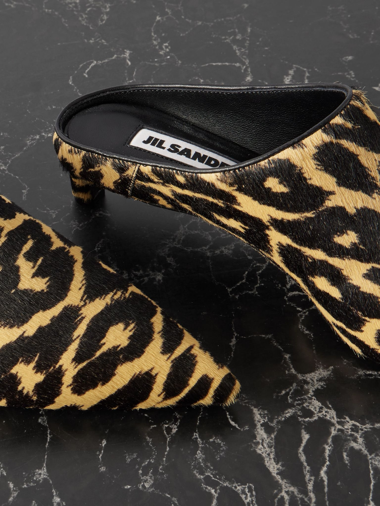 Leopard-print calf hair mules Leopard print - 4