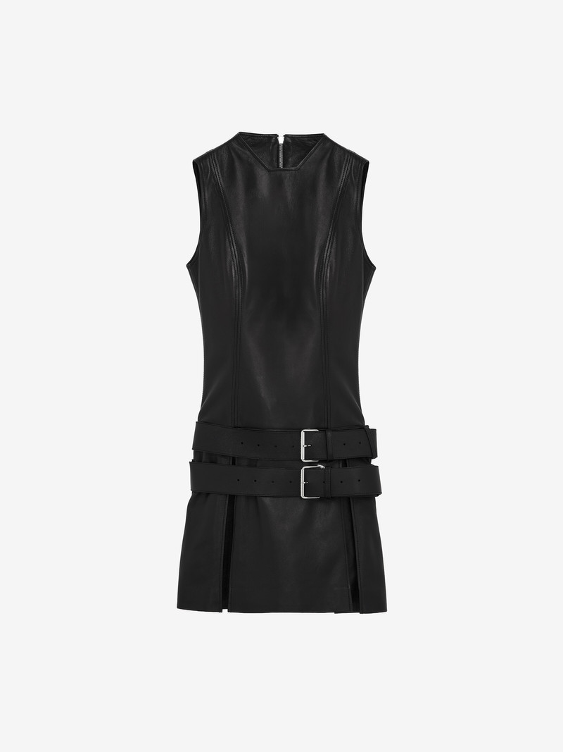Leather Double Belt Mini Dress 1