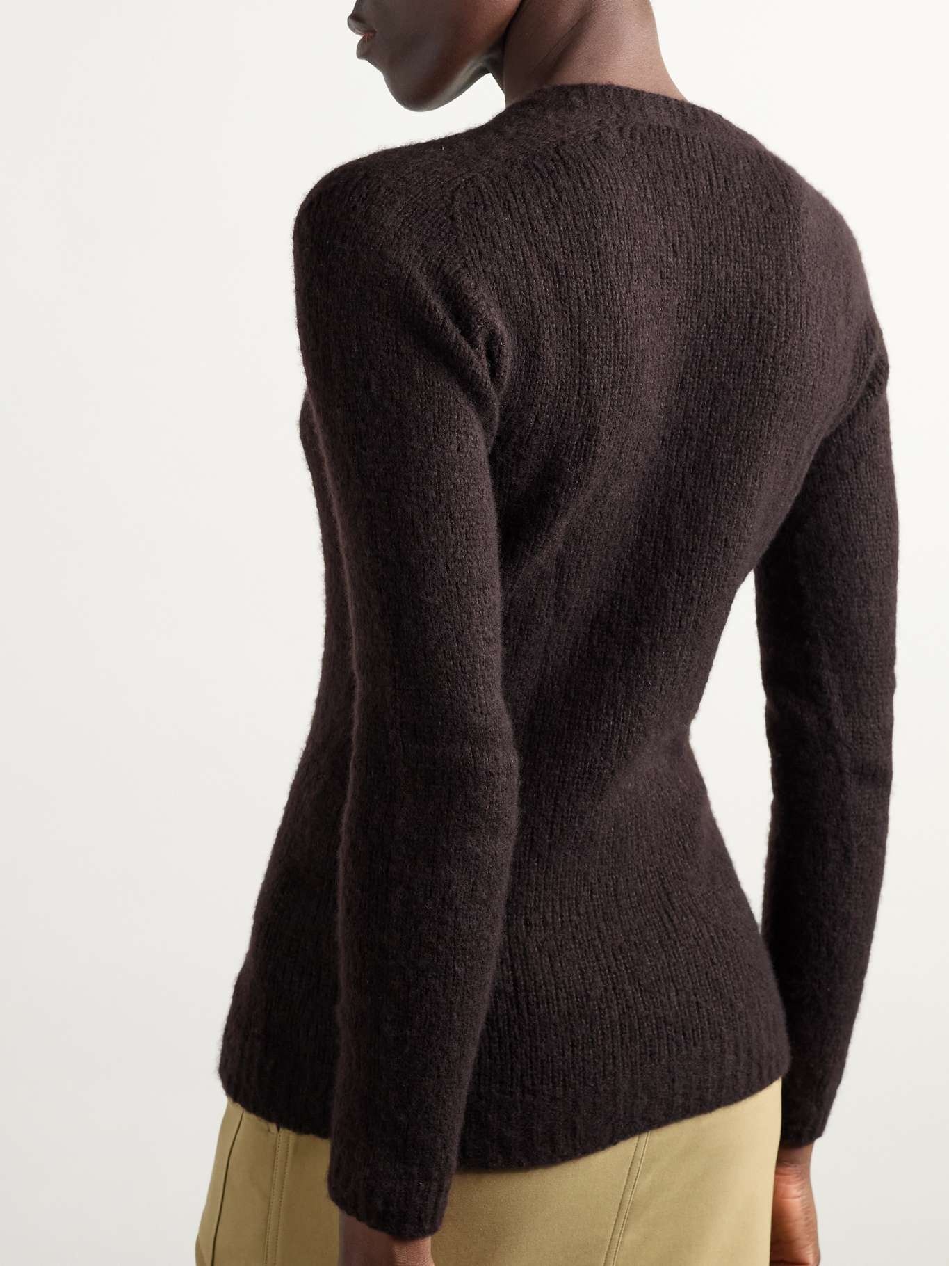 Cashmere and silk-blend sweater Brown - 4