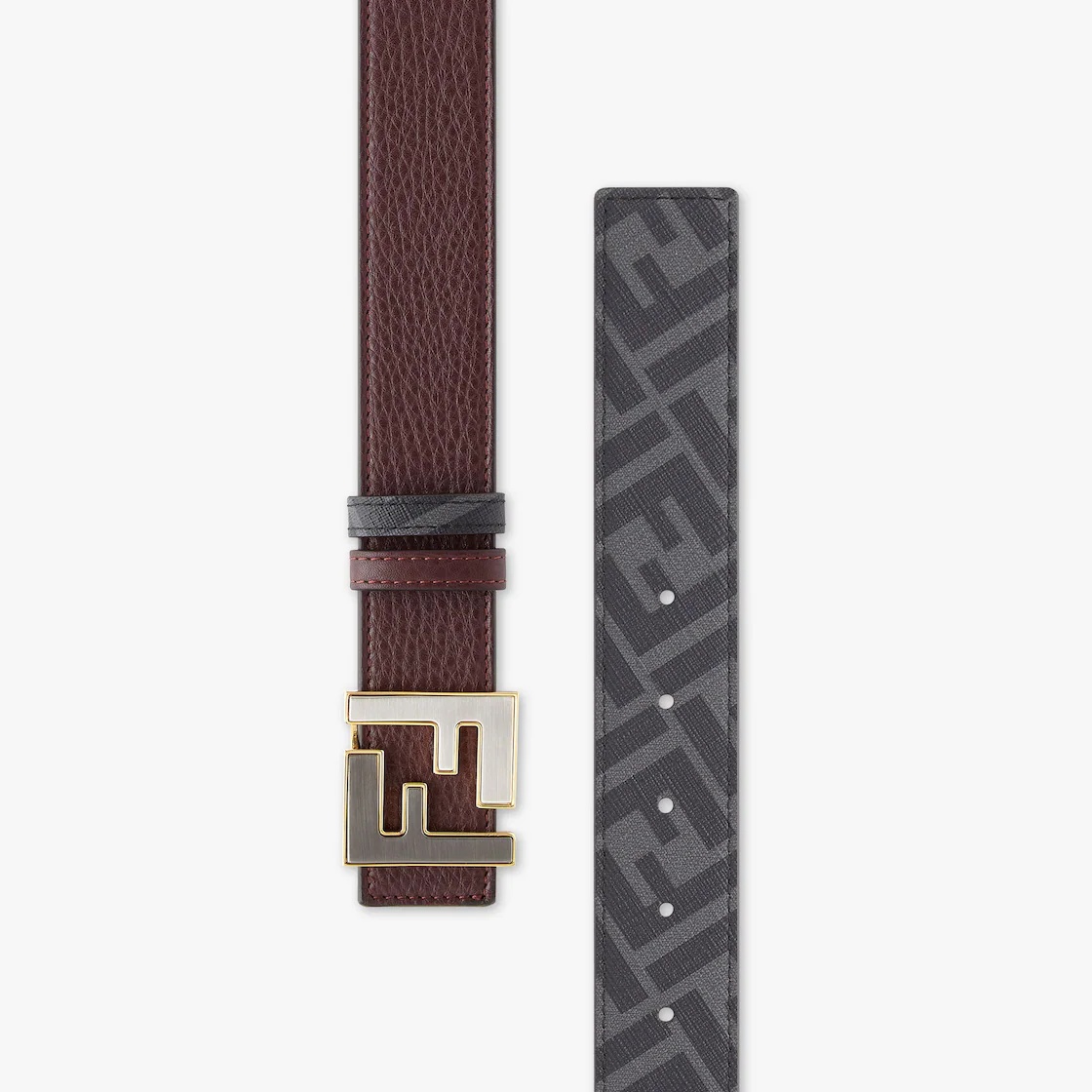 Burgundy leather belt - 2