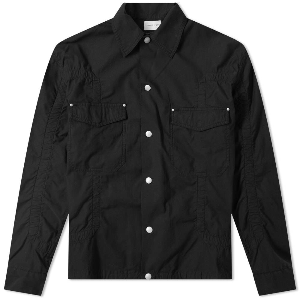 John Elliott Cotton Poplin Frame Snap Overshirt - 1