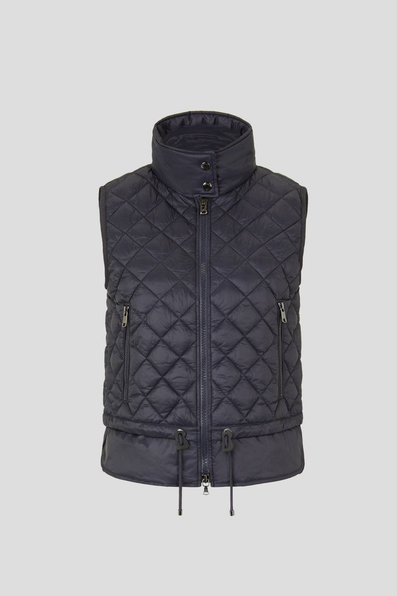 ELINA QUILTED VEST IN NAVY BLUE 1