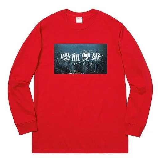 Supreme FW18 The Killer L/S Tee Red Bloody Twins Chow Yun Fat Printing Long Sleeves Unisex SUP-FW18- - 1