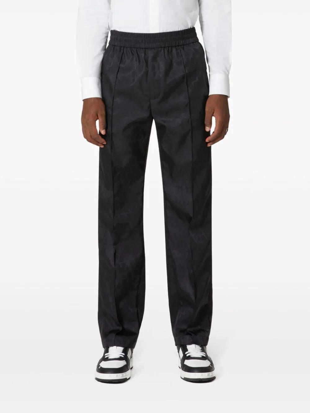 Nylon trousers with all-over toile iconographe motif - 3