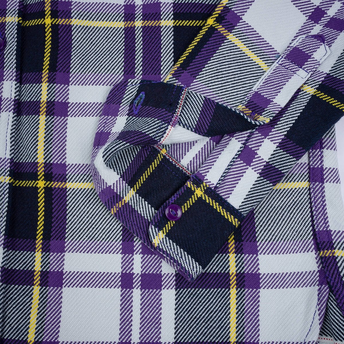 IHSH-382-PUR 9oz Selvedge American Check Work Shirt - Purple - 17