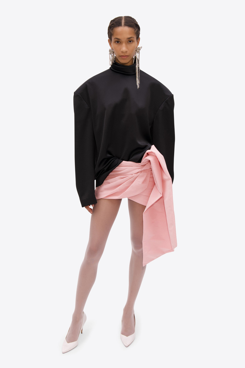 AREA TAFFETA KNOT MINI SKIRT outlook