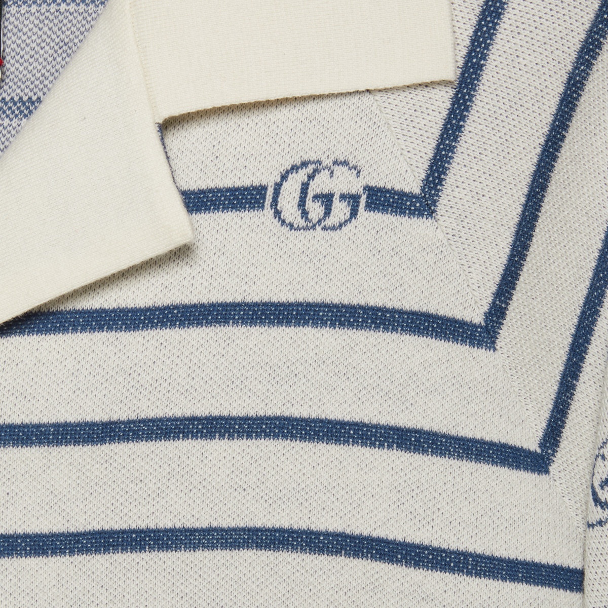 Double G stripe wool cotton polo - 2