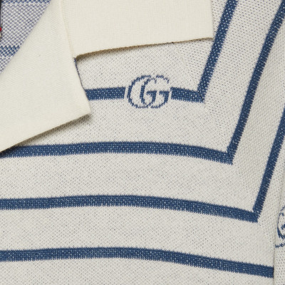 GUCCI Double G stripe wool cotton polo outlook