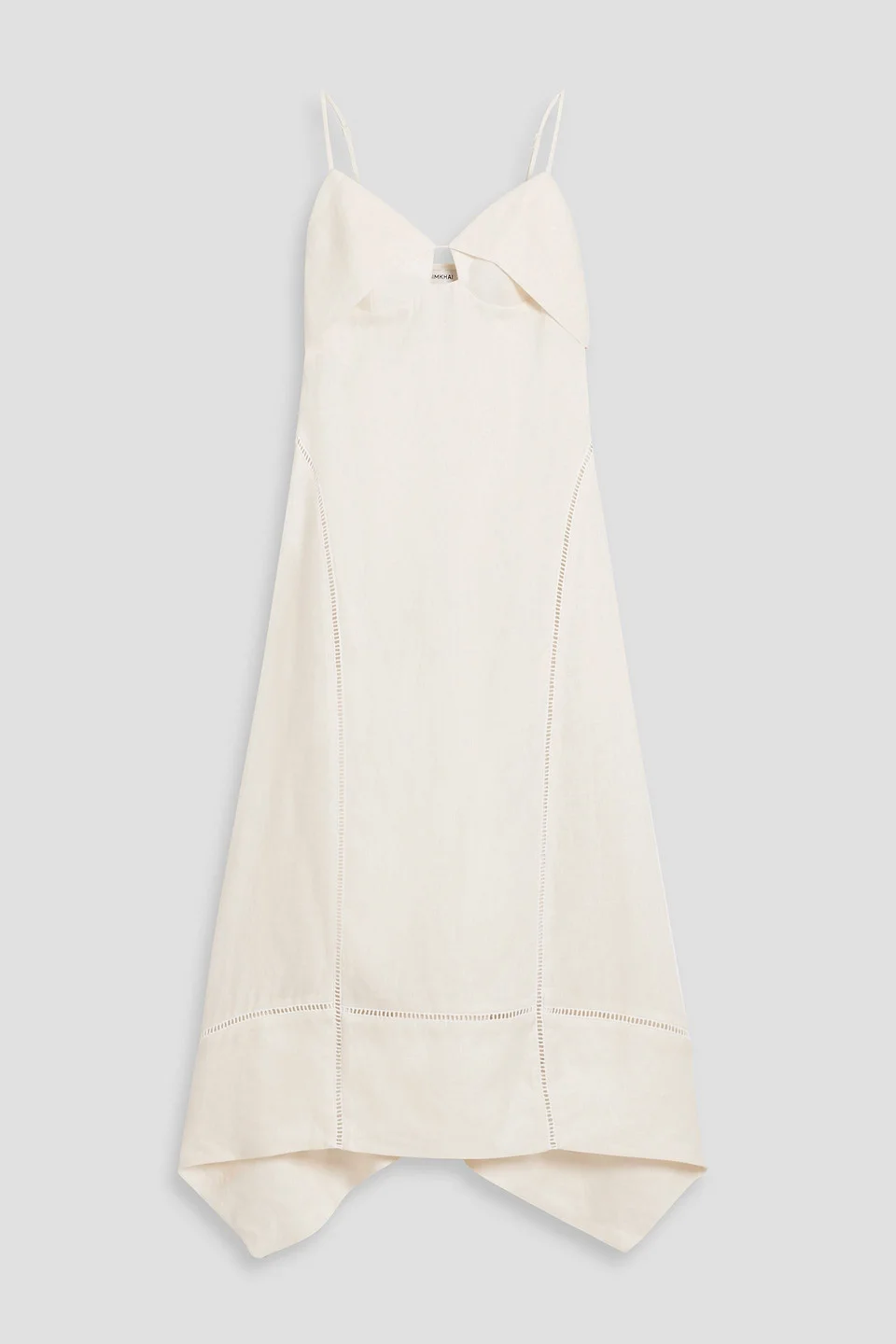 Val draped linen midi dress - 1