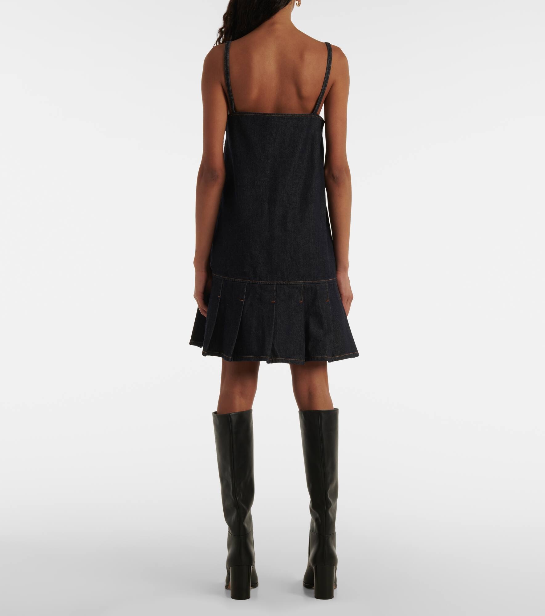 Pleated denim minidress - 3