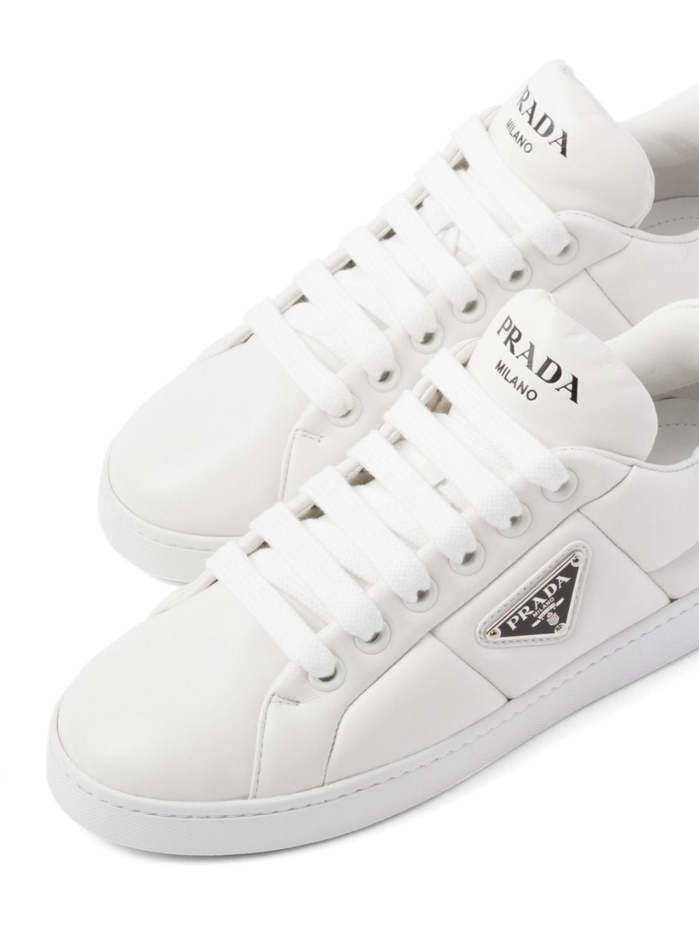 triangle-logo padded sneakers - 5