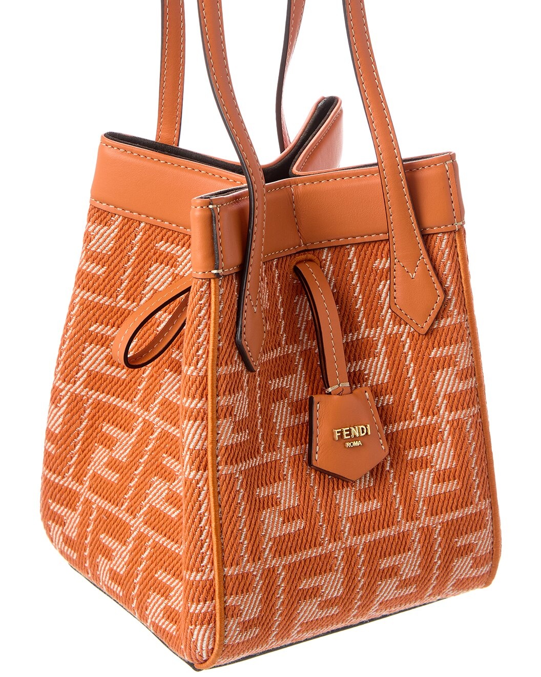 FENDI Origami Mini FF Jacquard & Leather Shoulder Bag - 3
