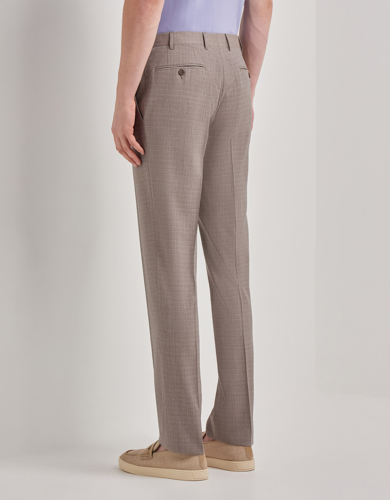 WALNUT WOOL REGULAR-FIT PANTS WITH MICRO-DESIGN 4