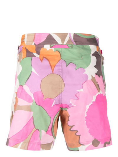 TOM FORD floral-print swim shorts outlook