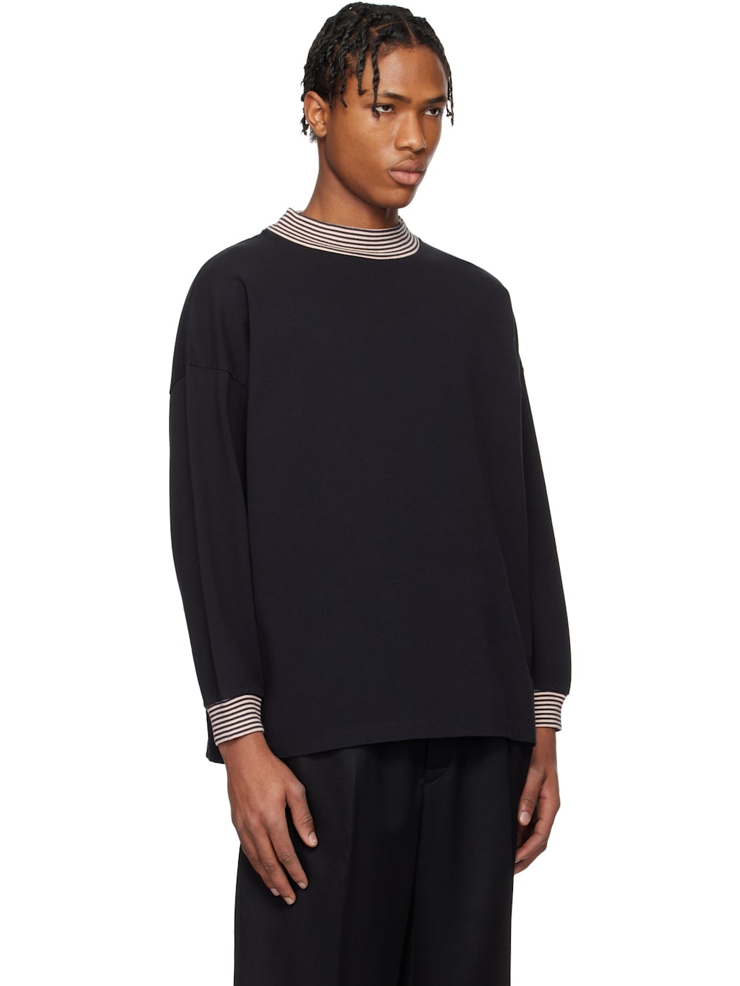 Black Duotone Mockneck Top - 2