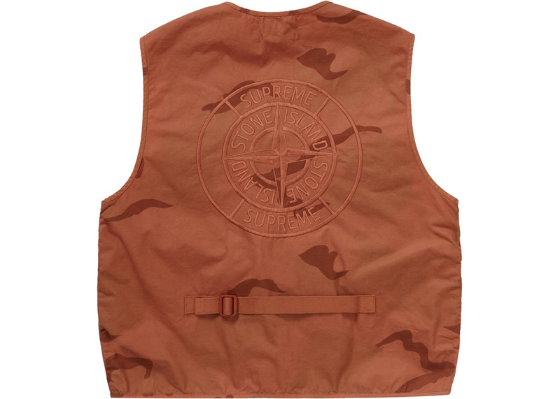 Supreme Supreme Stone Island Camo Cargo Vest Coral Camo outlook