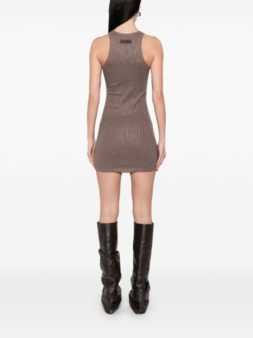 crystal-embellished mini dress - 4