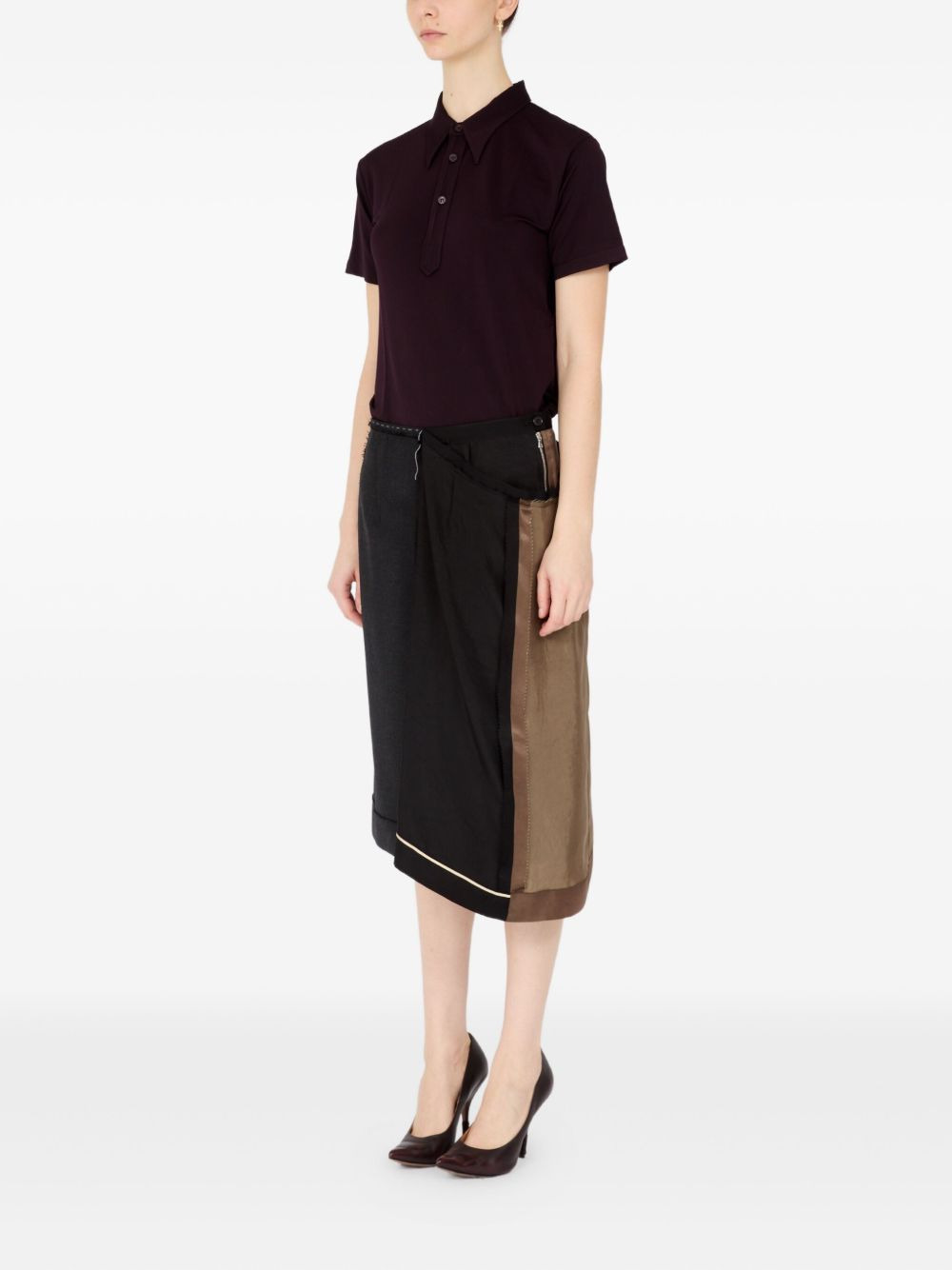 asymmetrical panelled skirt - 5