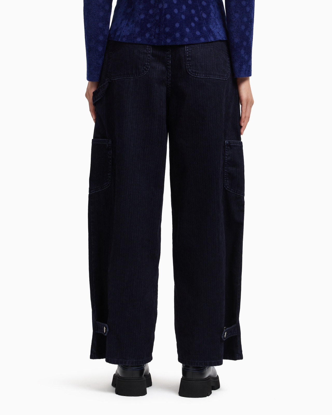 J2G FLOCKED-RIB GARMENT-DYED DRILL CARGO JEANS - 3