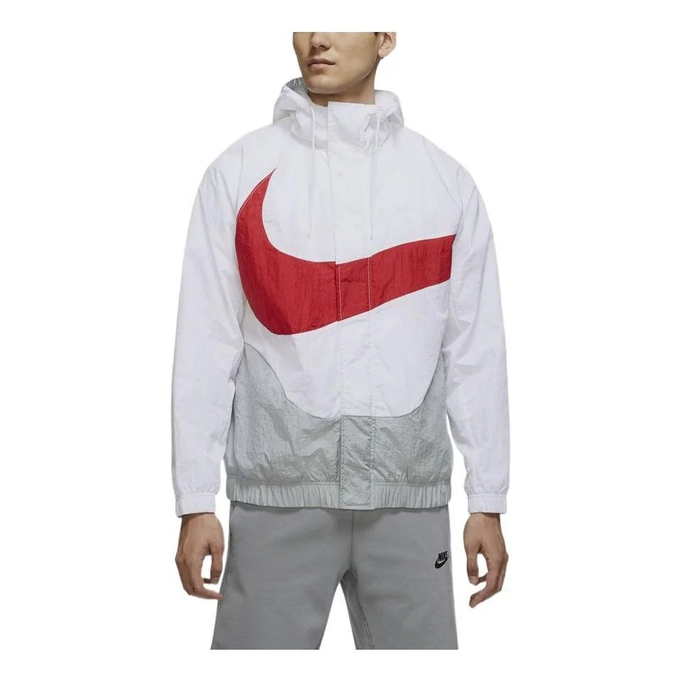 Nike Large Swoosh Zipped Jackey 'White Red' DD5967-100 - 1