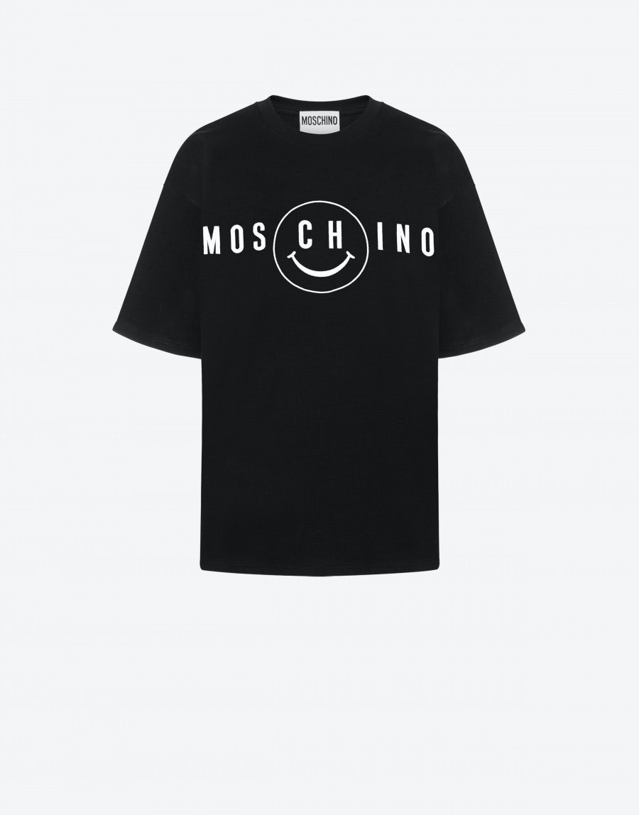 MOSCHINO SMILEY® EMBROIDERY THICK JERSEY T-SHIRT - 1