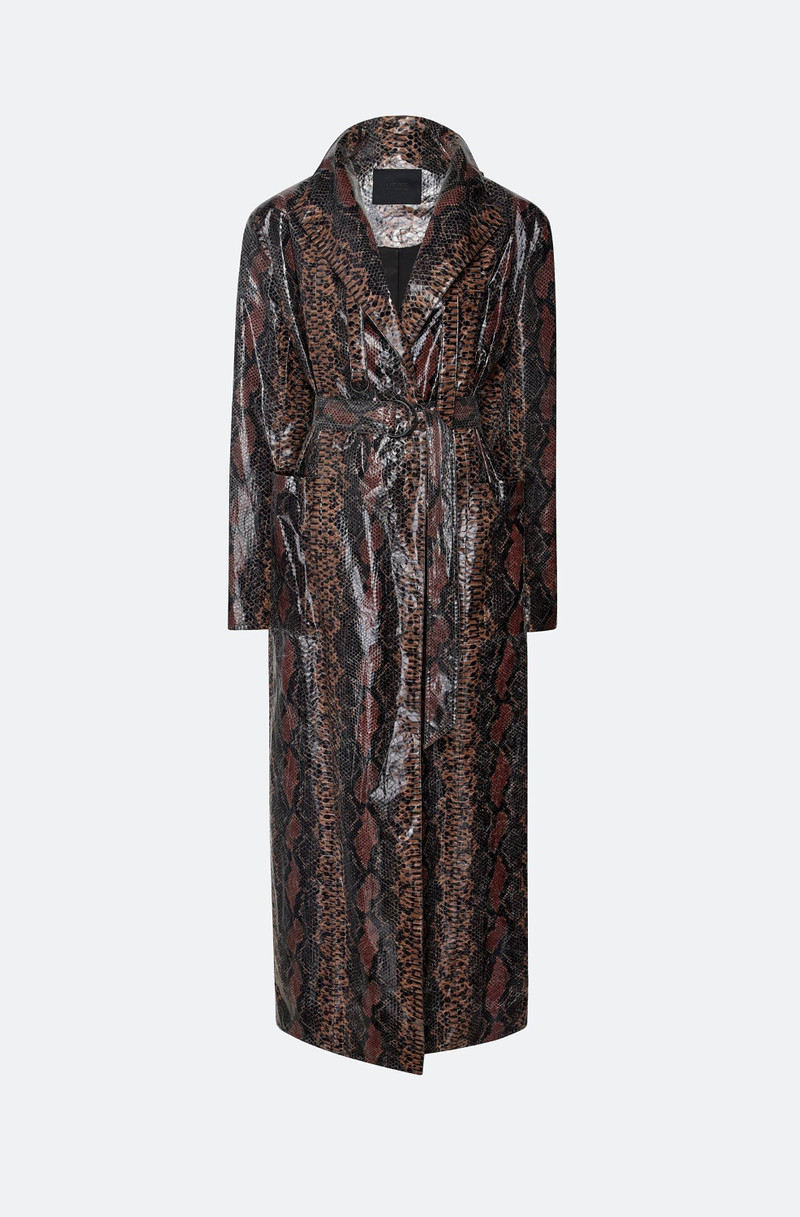 Laminated Snake Belted Trench 1