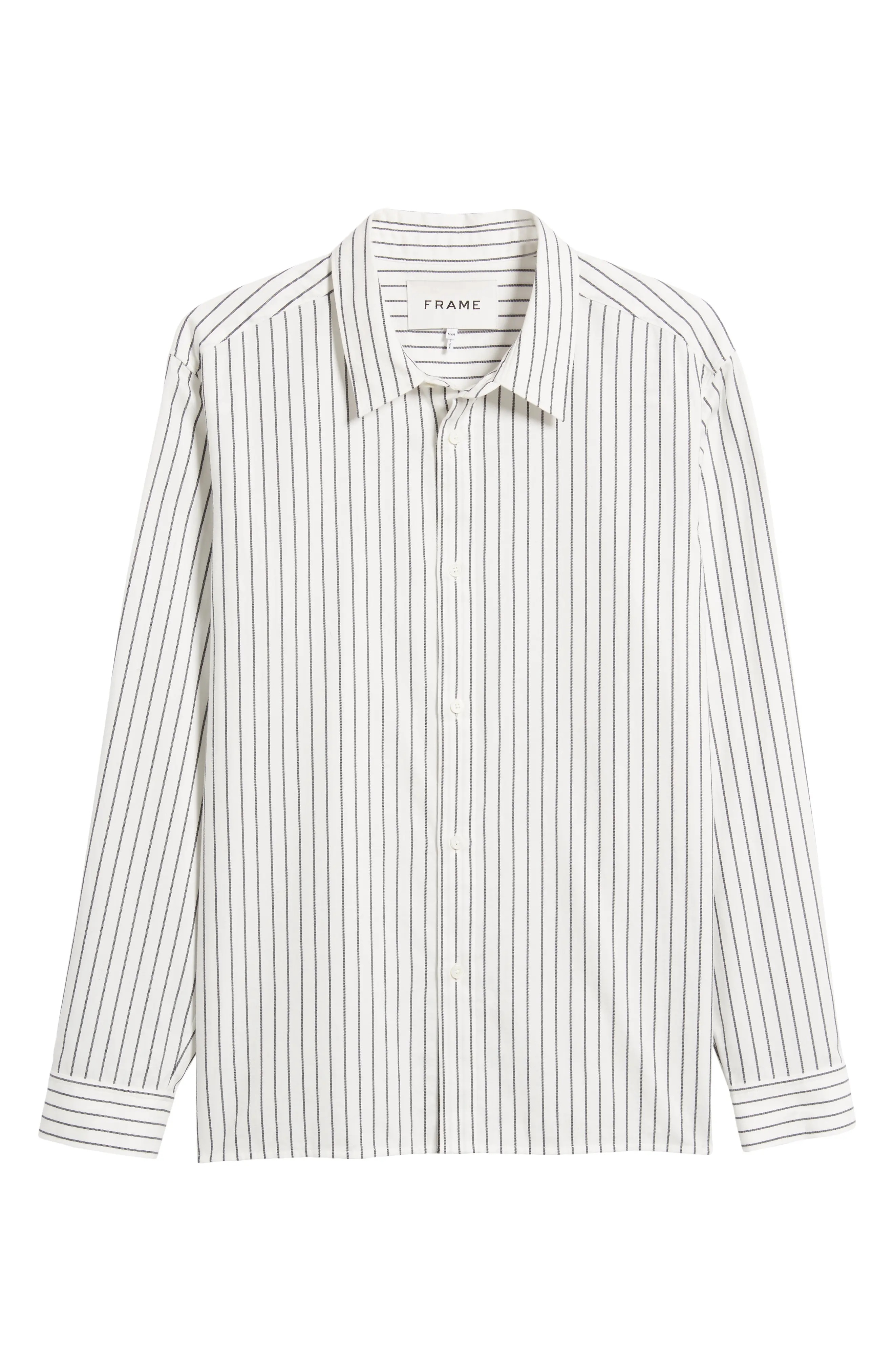 Classic Fit Stripe Cotton Button-Up Shirt - 6