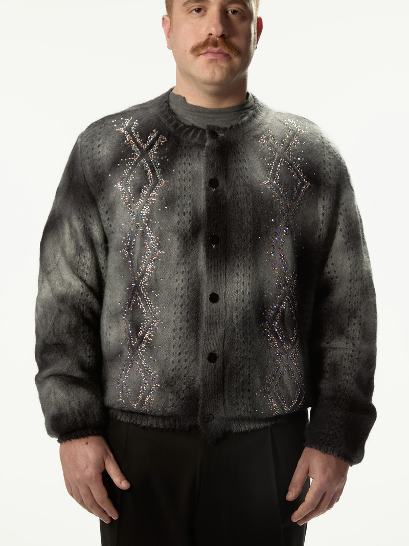 Dusty Swarovski Cardigan Dark Grey 1