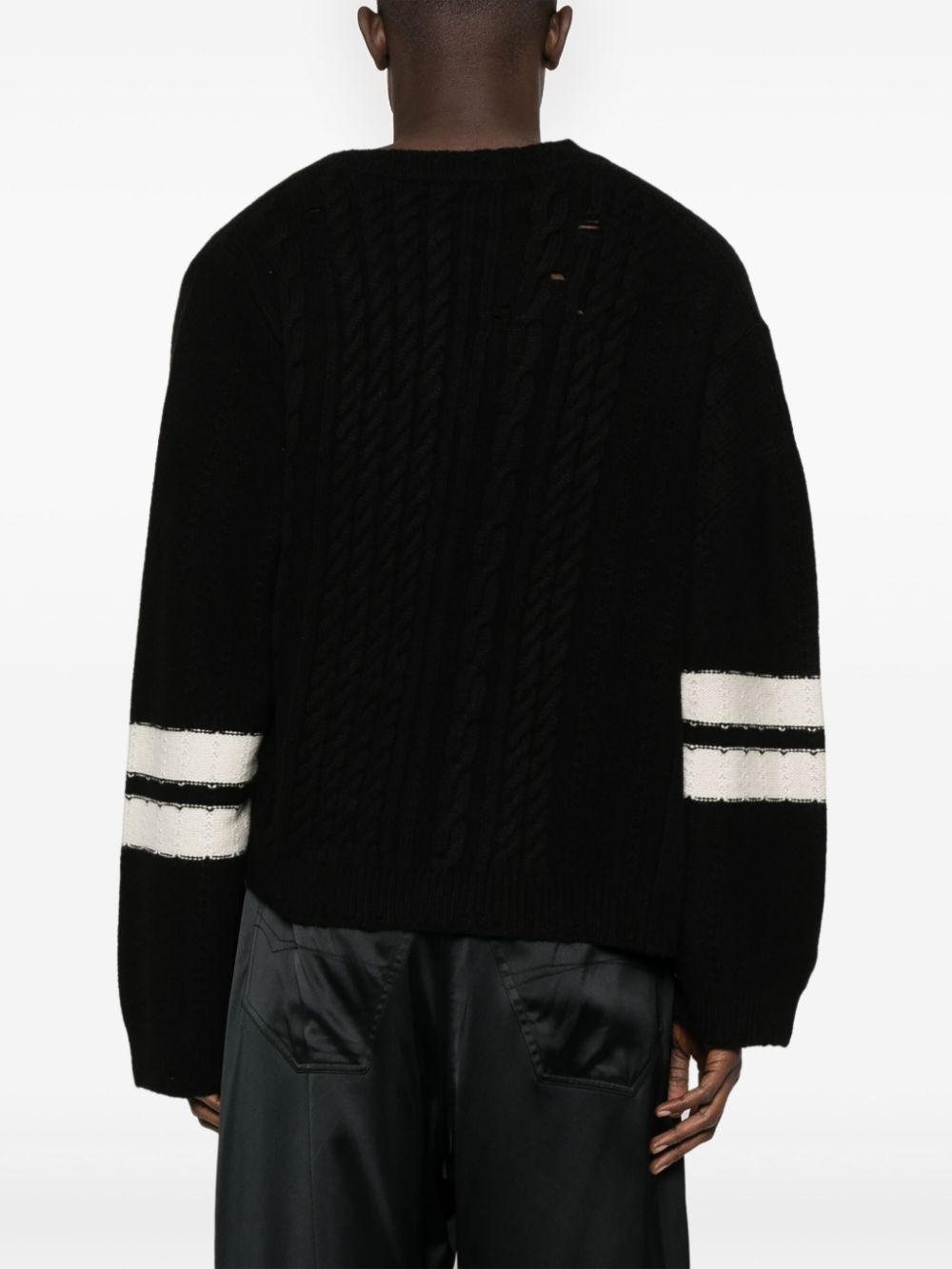 striped asymmetric sweater - 4