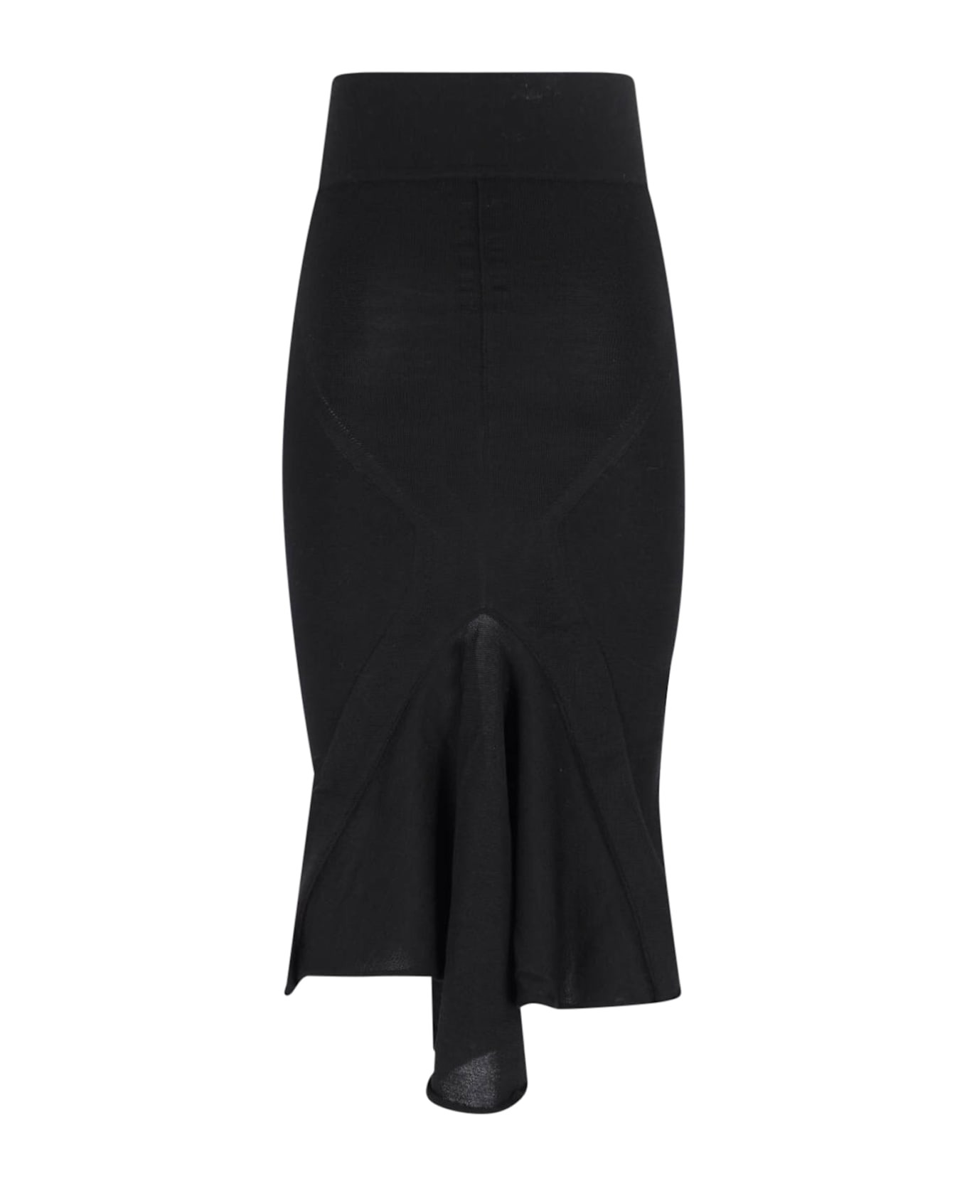 Asymmetrical Wool Midi Skirt - 2