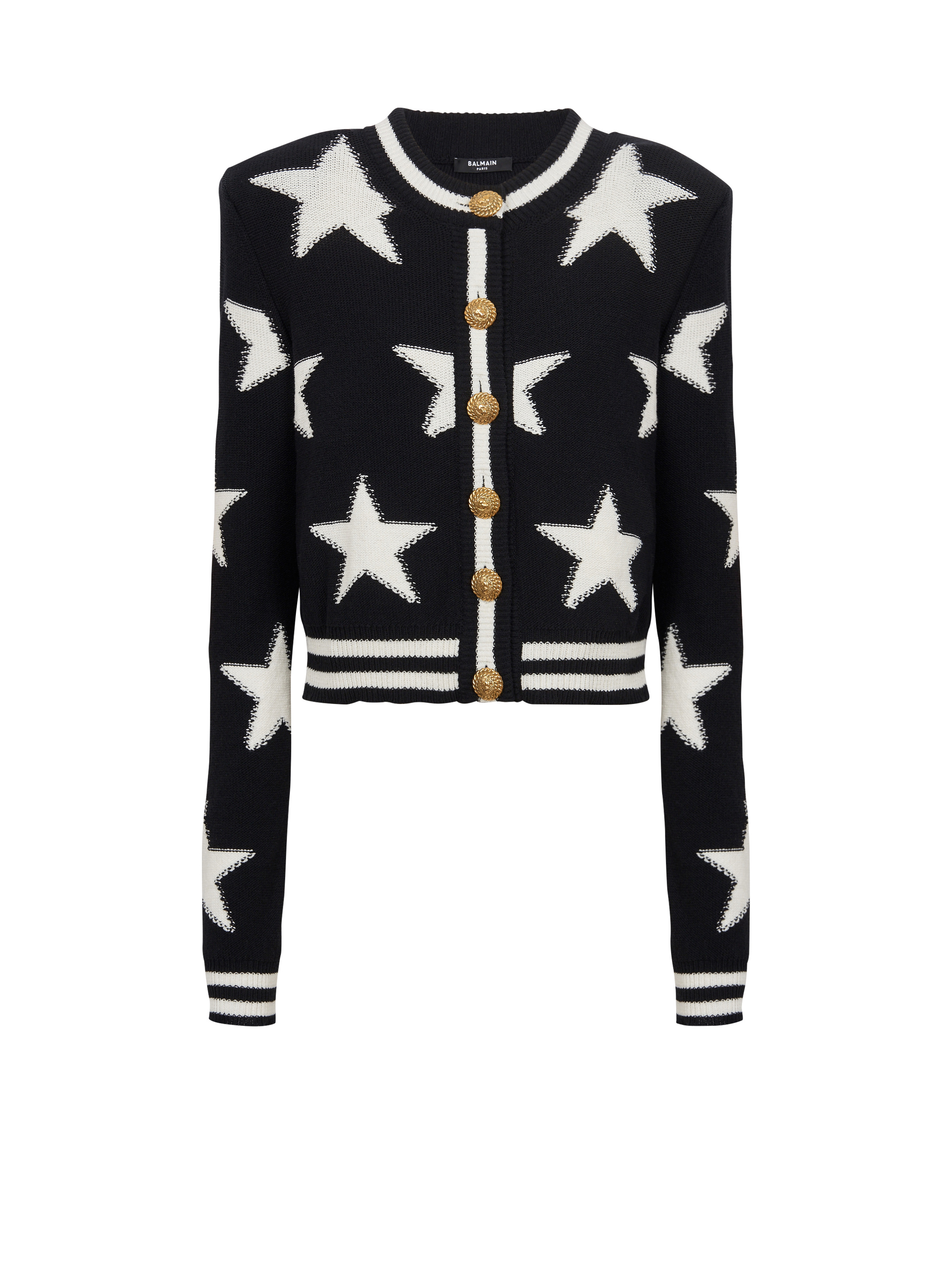 Balmain V-neck contrasting-border cardigan - Black