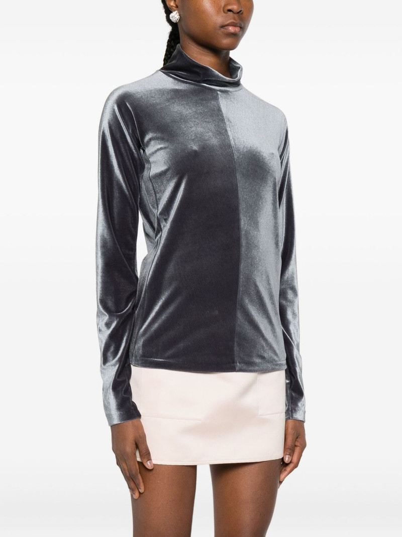 roll-neck velvet T-shirt 3