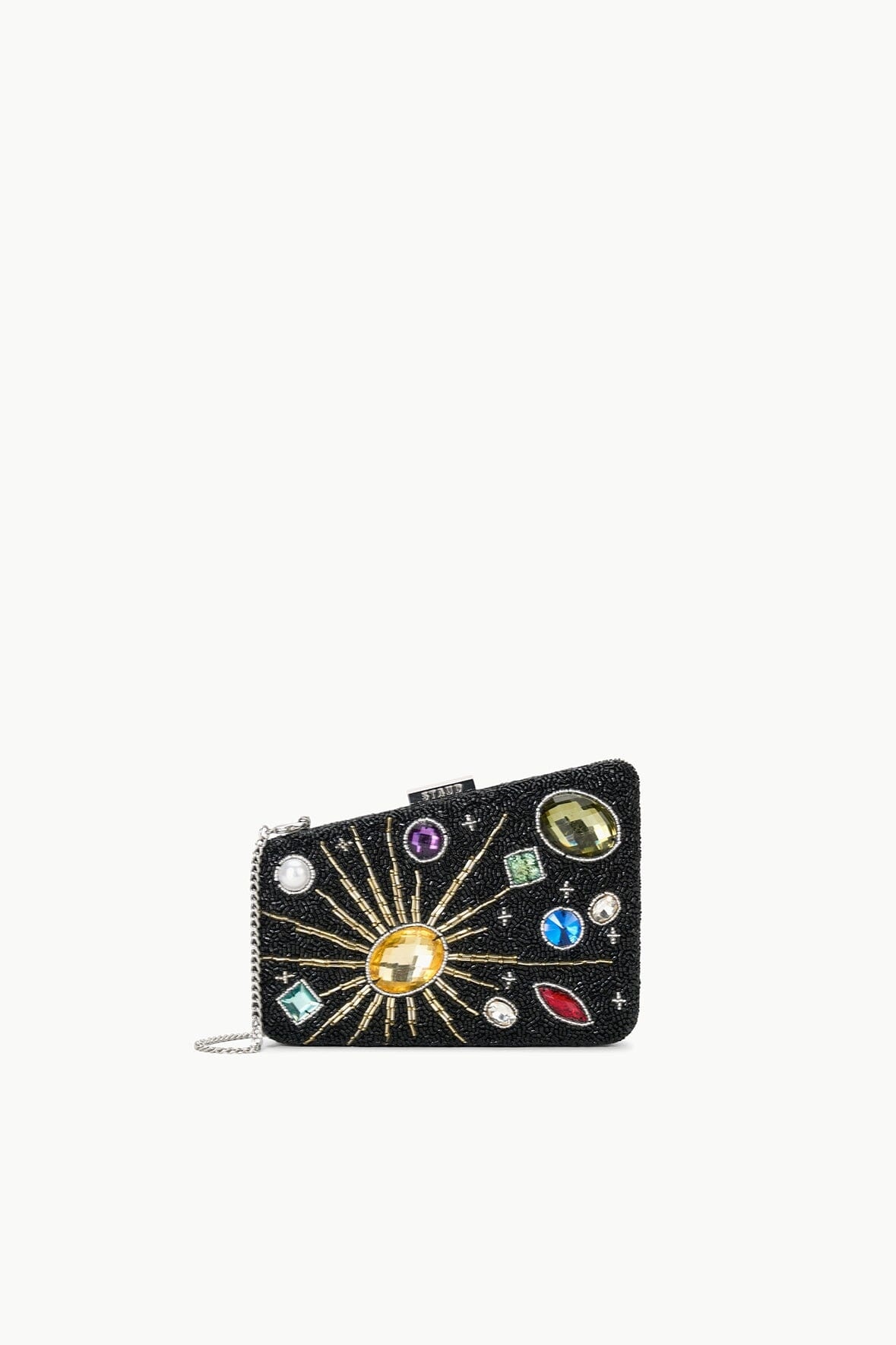 STAUD CARMELLA BEADED CLUTCH BLACK CELESTIAL - 1