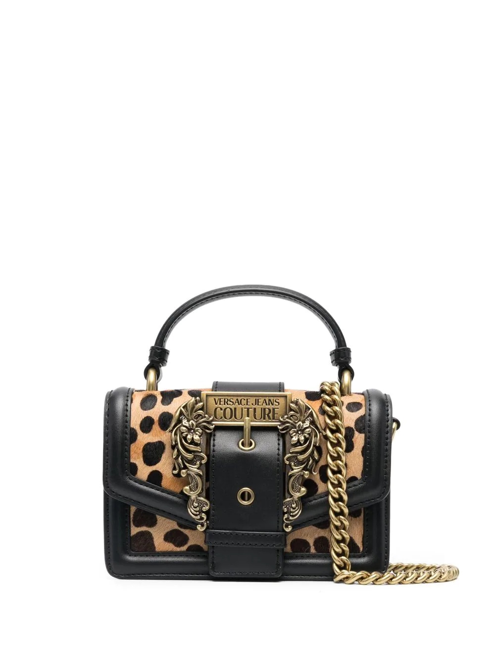 Barocco buckle leopard-print tote bag - 1