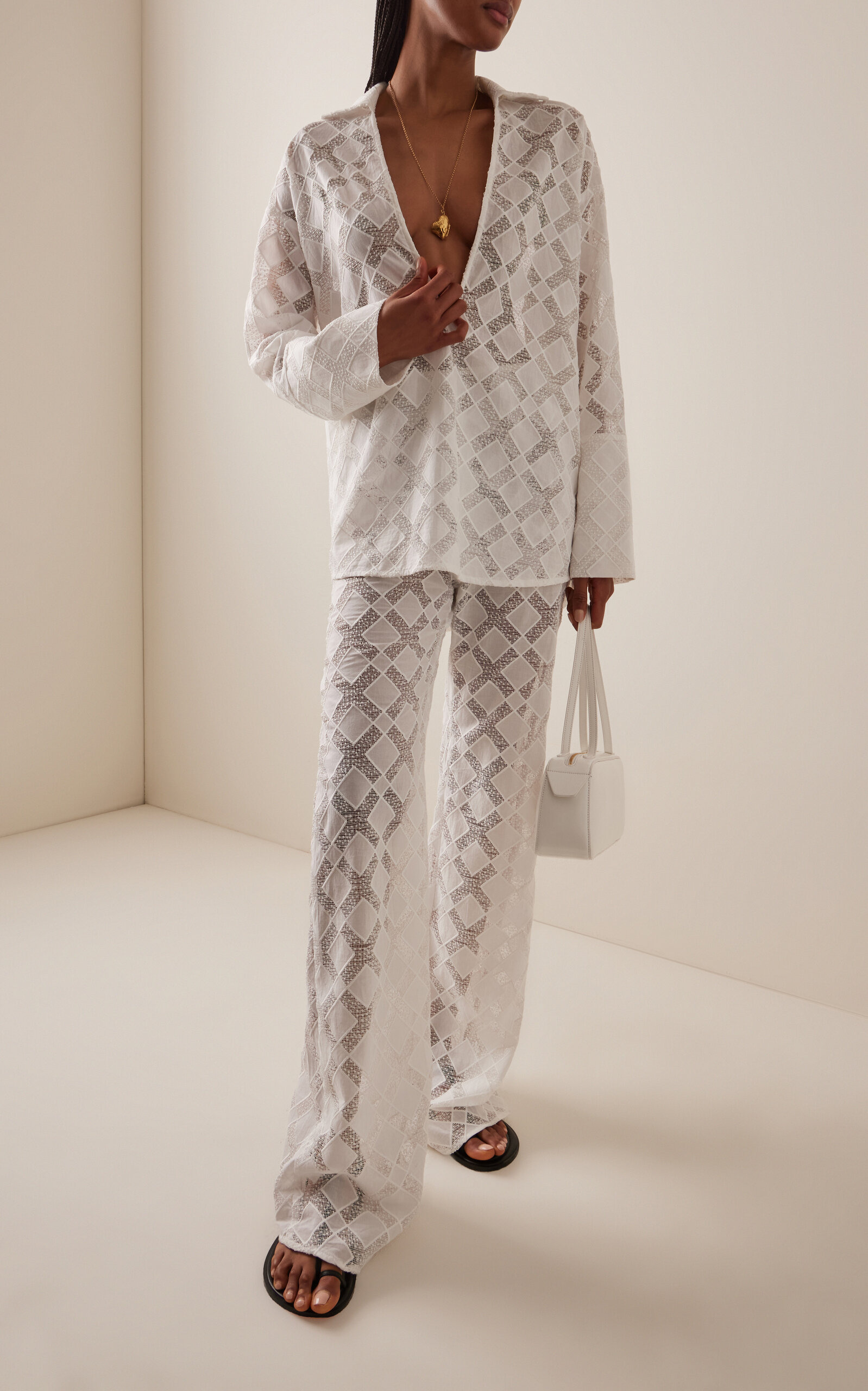 Kaia Cotton Trousers white - 2