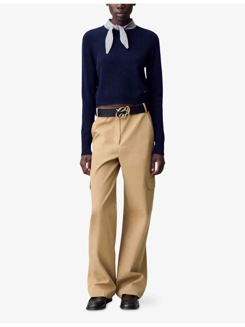 Claudie Pierlot Scarf-Collared Long-Sleeve Wool-Cashmere Blend Jumper outlook