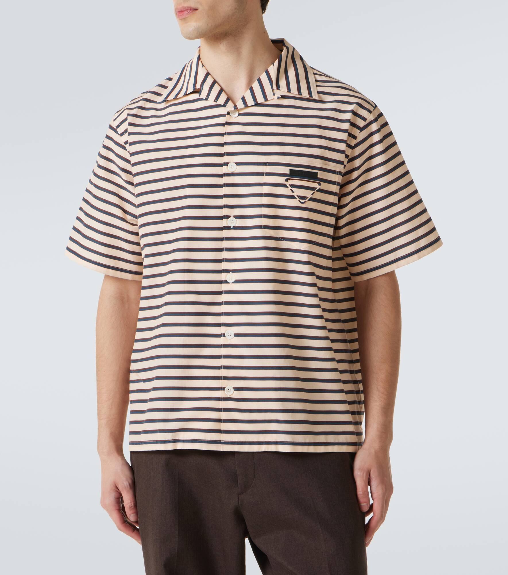 Striped cotton bowling shirt - 3