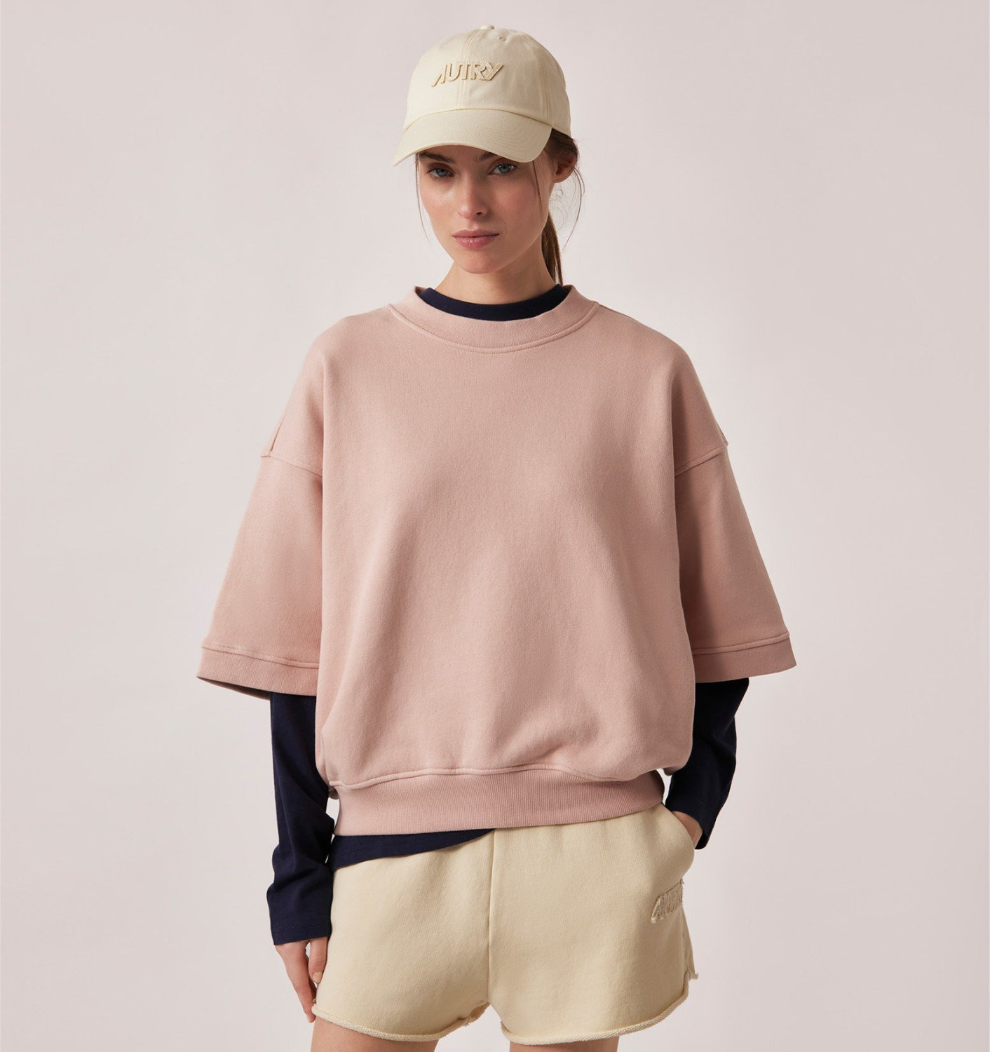SHORT SLEEVE SWEATSHIRT TOP WOMAN - 2