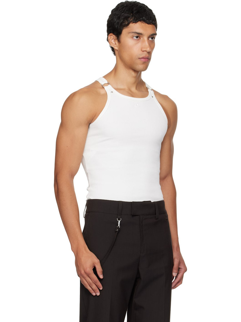 White Buckle 90's Rib Tank Top 2