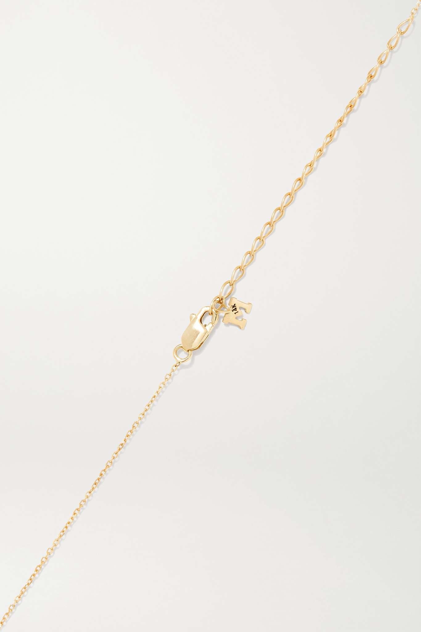 Initial 14-karat gold diamond necklace - 4