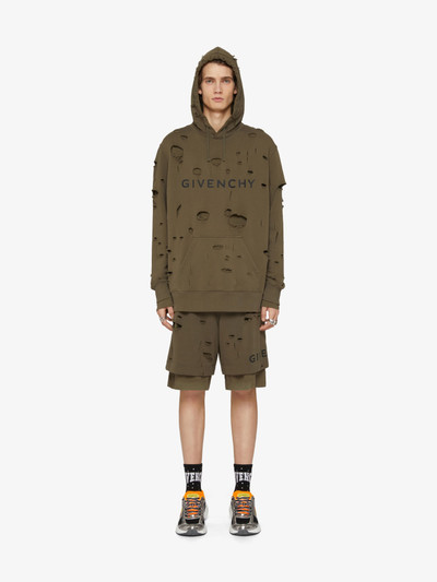 Givenchy GIVENCHY BERMUDA SHORTS IN FELPA WITH DESTROYED EFFECT outlook